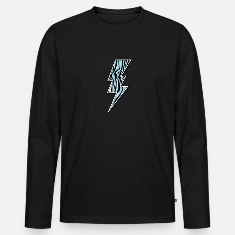 Zebra Blitz - Männer Premium Bio Langarmshirt - Schwarz