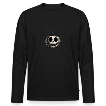 Pumpkin Halloween - Men's Premium Organic Long Sleeve Shirt - black - Front - Nico (187cm)
