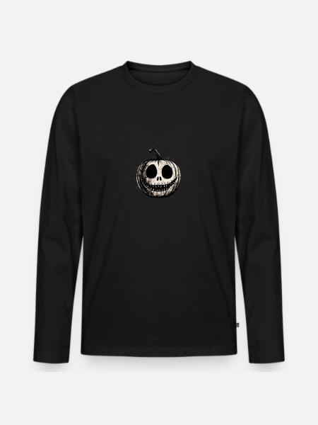 Pumpkin Halloween - Men's Premium Organic Long Sleeve Shirt - black