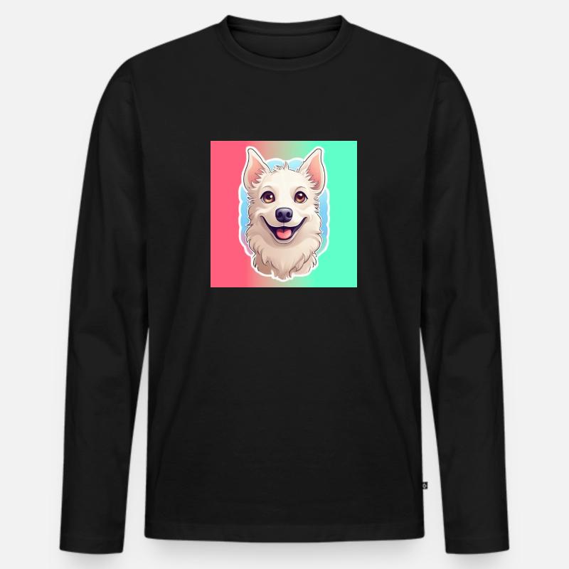 Hunde-Karikatur 10 - Männer Premium Bio Langarmshirt - Schwarz