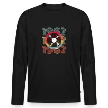 62 - Men's Premium Organic Long Sleeve Shirt - black - Front - Nico (187cm)
