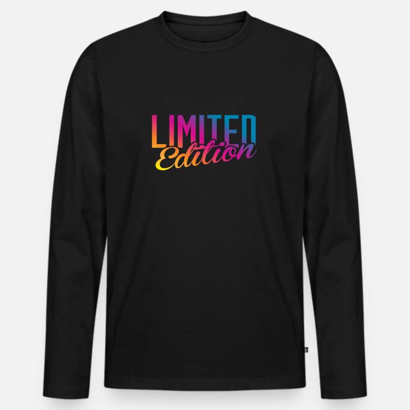 Limited Edition - Männer Premium Bio Langarmshirt - Schwarz
