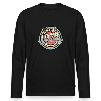 Millésime 1972 - T-shirt manches longues Premium bio Homme - noir - Devant - Nico (187cm)