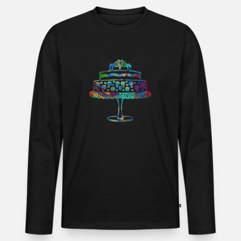 Kuchen - Männer Premium Bio Langarmshirt - Schwarz