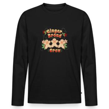 Gingerbread Christmas Christmas Outfit Family - Men's Premium Organic Long Sleeve Shirt - black - Front - Nico (187cm)