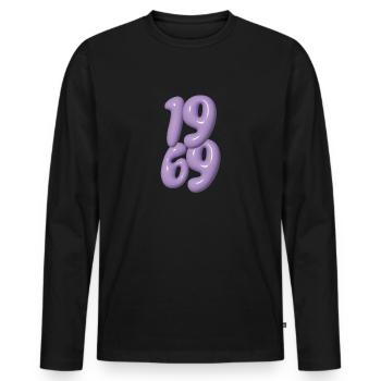Vintage 1969 - Männer Premium Bio Langarmshirt - Schwarz - Vorne - Nico (187cm)