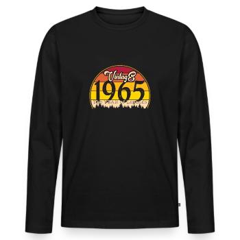 Millésime 1965 - T-shirt manches longues Premium bio Homme - noir - Devant - Nico (187cm)