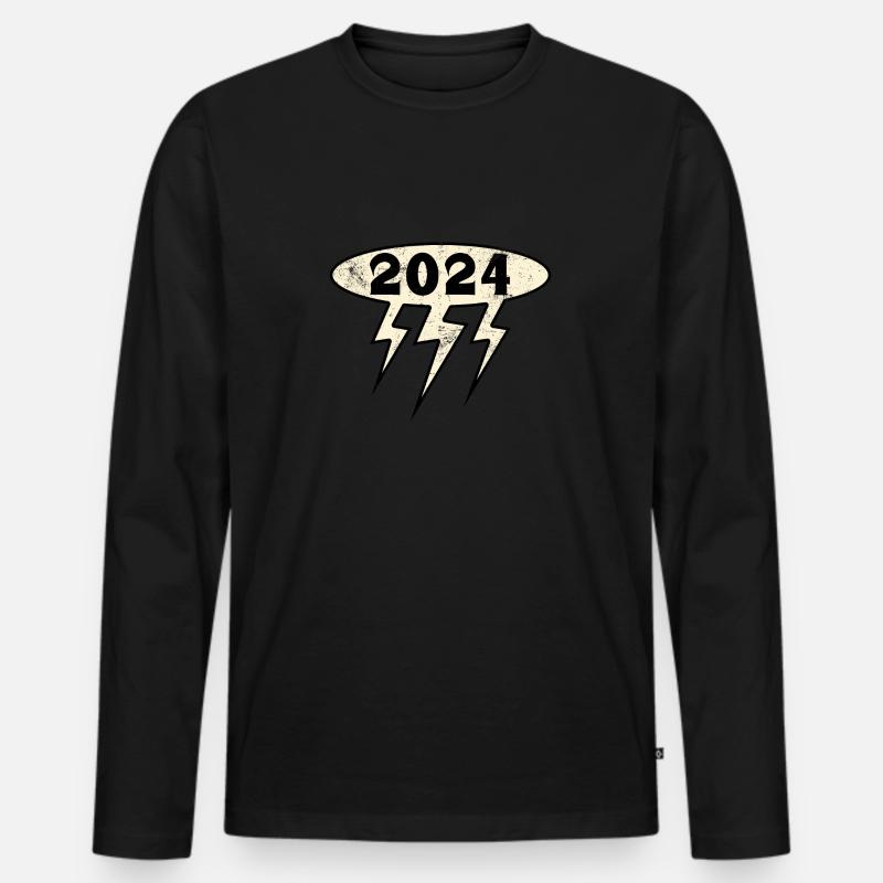 2024 - Männer Premium Bio Langarmshirt - Schwarz