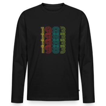 Millésime 1983 - T-shirt manches longues Premium bio Homme - noir - Devant - Nico (187cm)