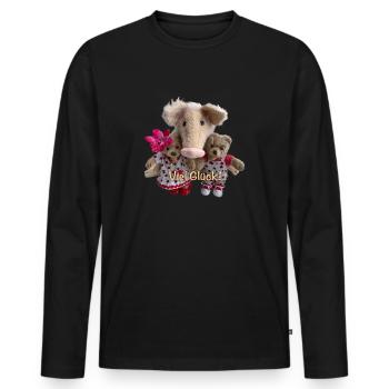 Viel Glück - Männer Premium Bio Langarmshirt - Schwarz - Vorne - Nico (187cm)