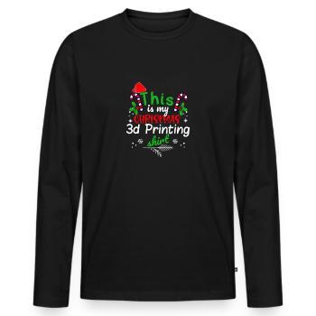 C’est ma chemise d’impression 3D de Noël - T-shirt manches longues Premium bio Homme - noir - Devant - Nico (187cm)