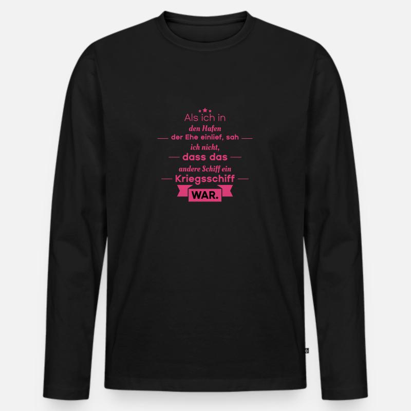Lustige Sprüche Scheidung - Männer Premium Bio Langarmshirt - Schwarz