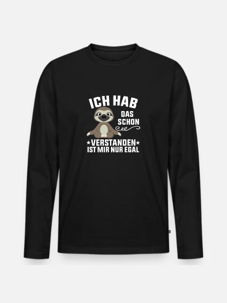 Ist Mir Nur Egal Lustig Spruch - Männer Premium Bio Langarmshirt - Schwarz