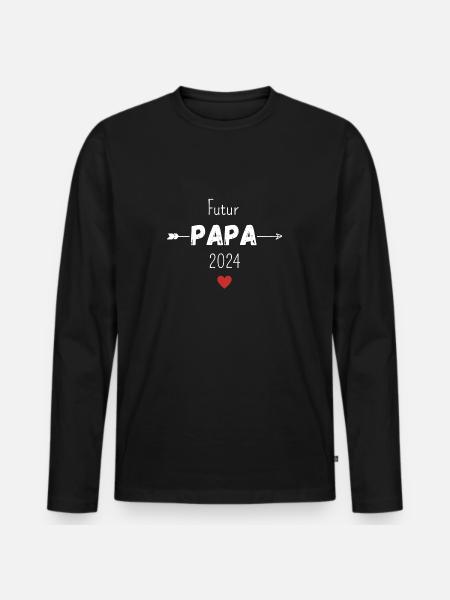 Futur papa 2024 - T-shirt manches longues Premium bio Homme - noir