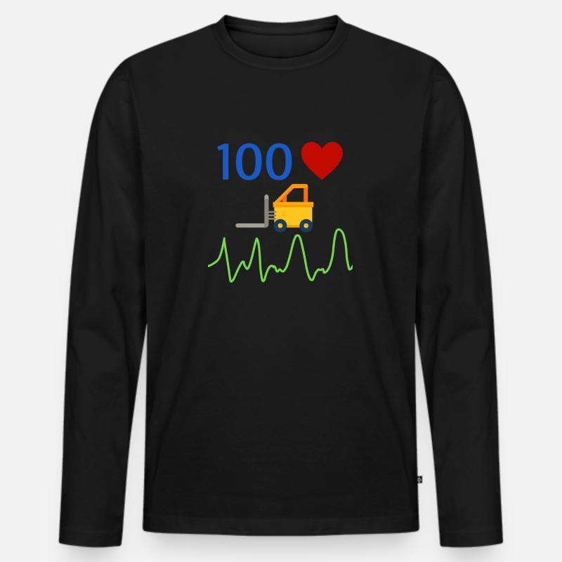 Gabelstaplerfahrer - Männer Premium Bio Langarmshirt - Schwarz