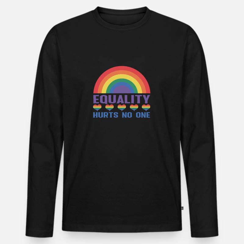 Equality hurts no one - Männer Premium Bio Langarmshirt - Schwarz