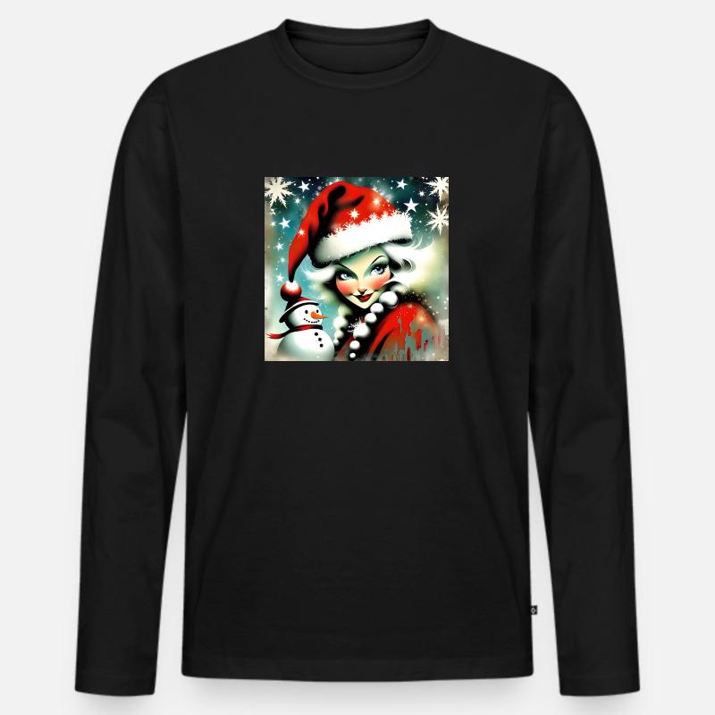 Frohe Weihnachten #15 - Männer Premium Bio Langarmshirt - Schwarz