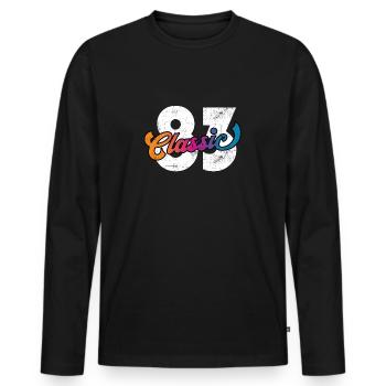 1983 40e anniversaire - T-shirt manches longues Premium bio Homme - noir - Devant - Nico (187cm)