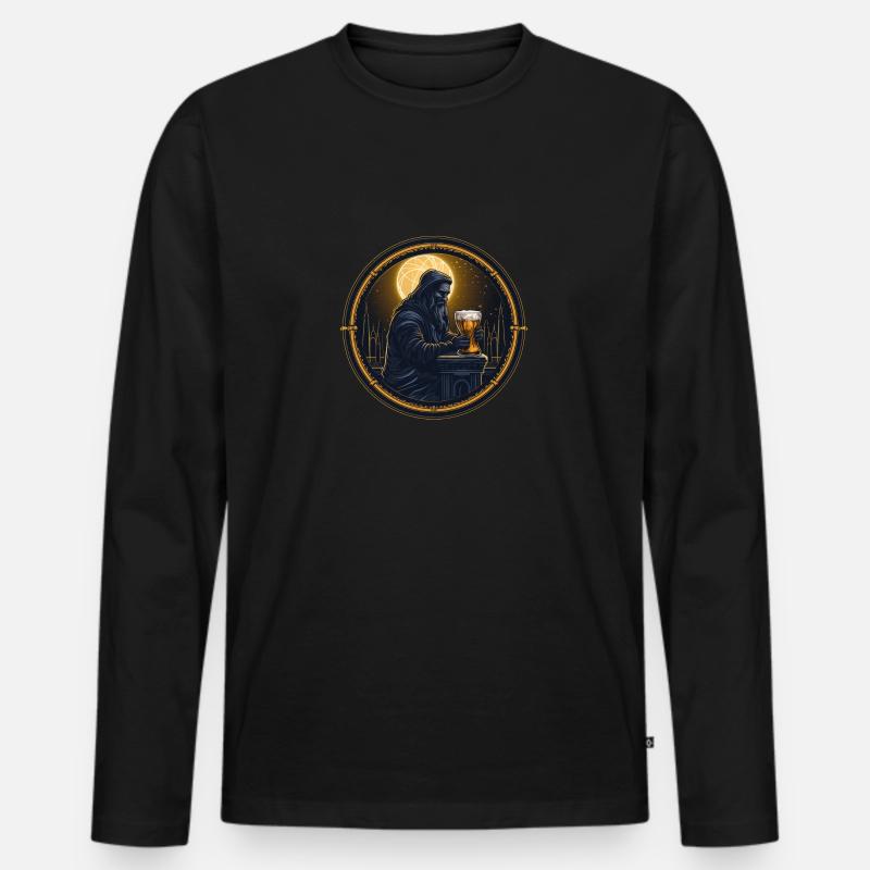 Bier - Männer Premium Bio Langarmshirt - Schwarz