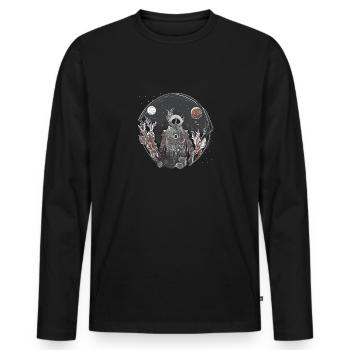 Cosmic Botany - Men's Premium Organic Long Sleeve Shirt - black - Front - Nico (187cm)