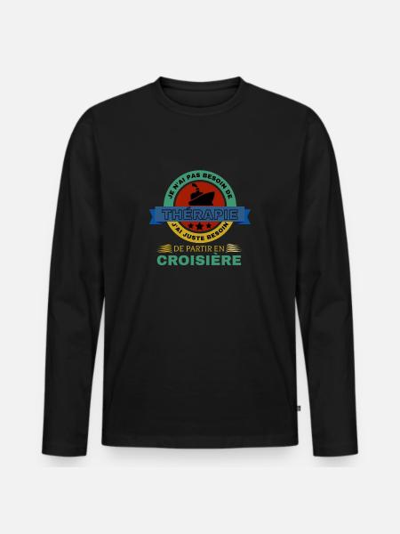Croisière - T-shirt manches longues Premium bio Homme - noir