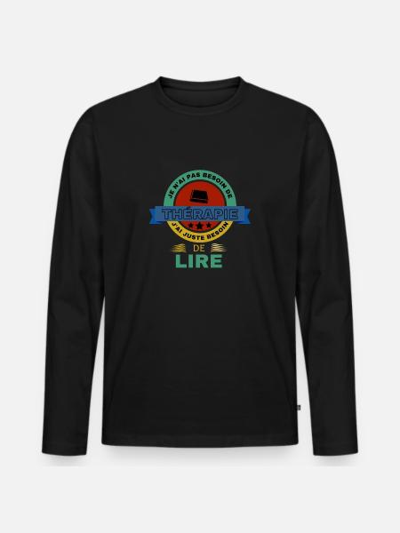 LIRE livre - T-shirt manches longues Premium bio Homme - noir