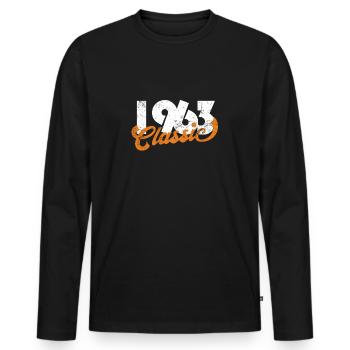 Millésime 1963 - T-shirt manches longues Premium bio Homme - noir - Devant - Nico (187cm)