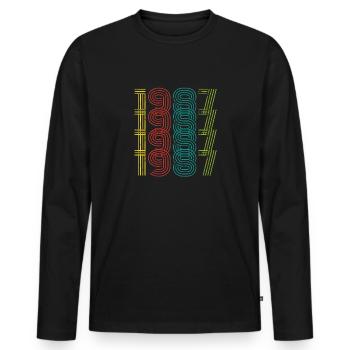 Millésime 1987 - T-shirt manches longues Premium bio Homme - noir - Devant - Nico (187cm)