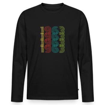 Millésime 1963 - T-shirt manches longues Premium bio Homme - noir - Devant - Nico (187cm)