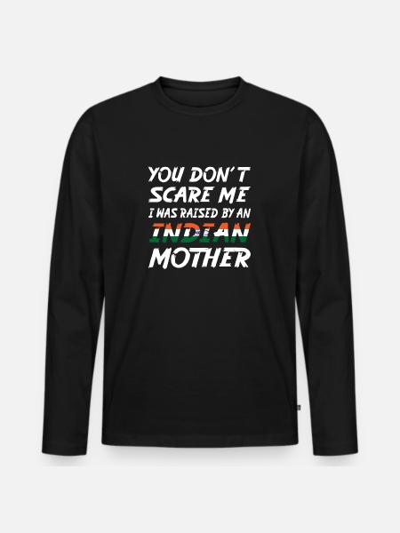 Indische Mutter Fun - Männer Premium Bio Langarmshirt - Schwarz