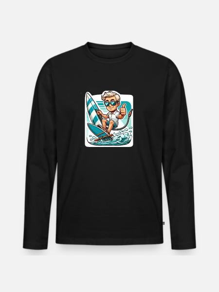 Surf - T-shirt manches longues Premium bio Homme - noir