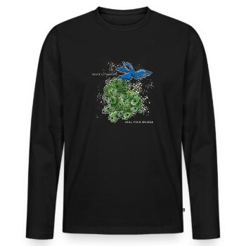 vogel pfau art deco simpel spruch lustig funken - Männer Premium Bio Langarmshirt - Schwarz - Vorne - Nico (187cm)