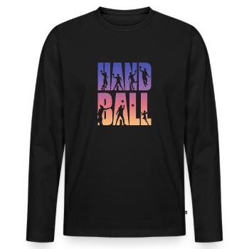 Handball Heart - Men's Premium Organic Long Sleeve Shirt - black - Front - Nico (187cm)
