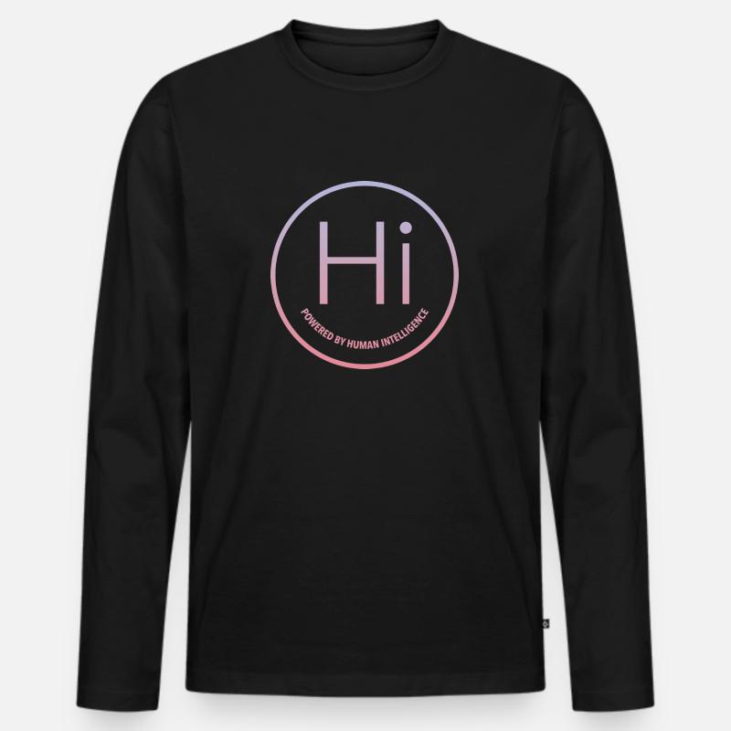Powered by Human Intelligence - Men's Premium Organic Long Sleeve Shirt - black