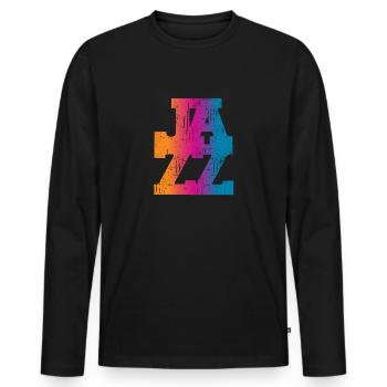 Jazz Music - Men's Premium Organic Long Sleeve Shirt - black - Front - Nico (187cm)