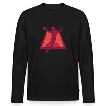 Joueur de volley-ball - T-shirt manches longues Premium bio Homme - noir - Devant - Nico (187cm)