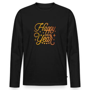 Happy New Year - Männer Premium Bio Langarmshirt - Schwarz - Vorne - Nico (187cm)