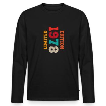 Millésime 1978 - T-shirt manches longues Premium bio Homme - noir - Devant - Nico (187cm)