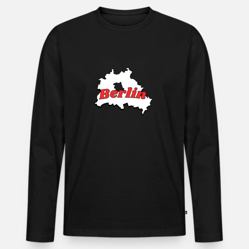 Berlin - Männer Premium Bio Langarmshirt - Schwarz