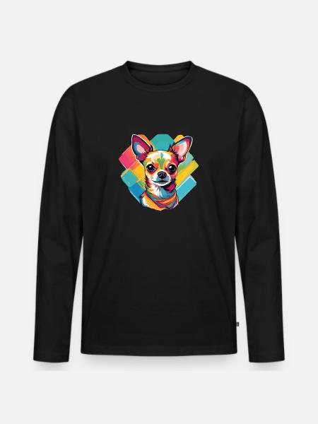 Chihuahua - Männer Premium Bio Langarmshirt - Schwarz