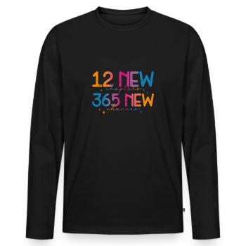 12 Capters 365 Chances - T-shirt manches longues Premium bio Homme - noir - Devant - Nico (187cm)
