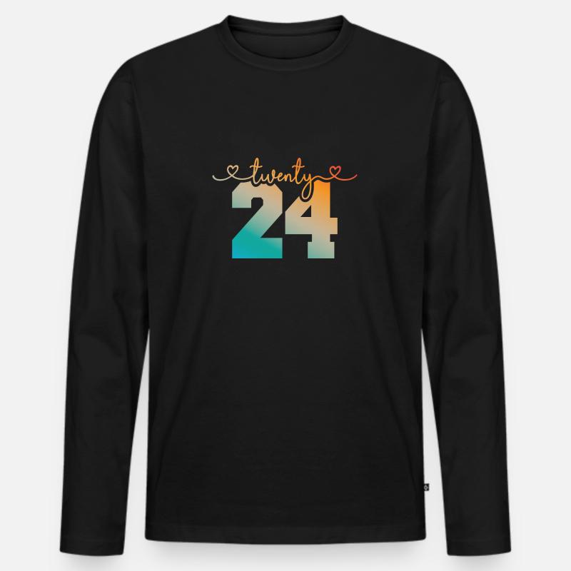 2024 - Männer Premium Bio Langarmshirt - Schwarz