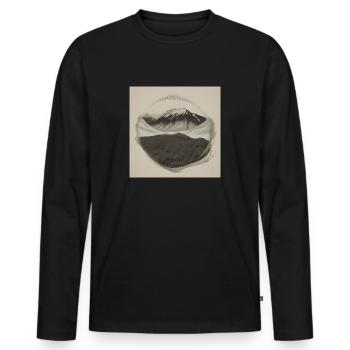 NATURE - Männer Premium Bio Langarmshirt - Schwarz - Vorne - Nico (187cm)