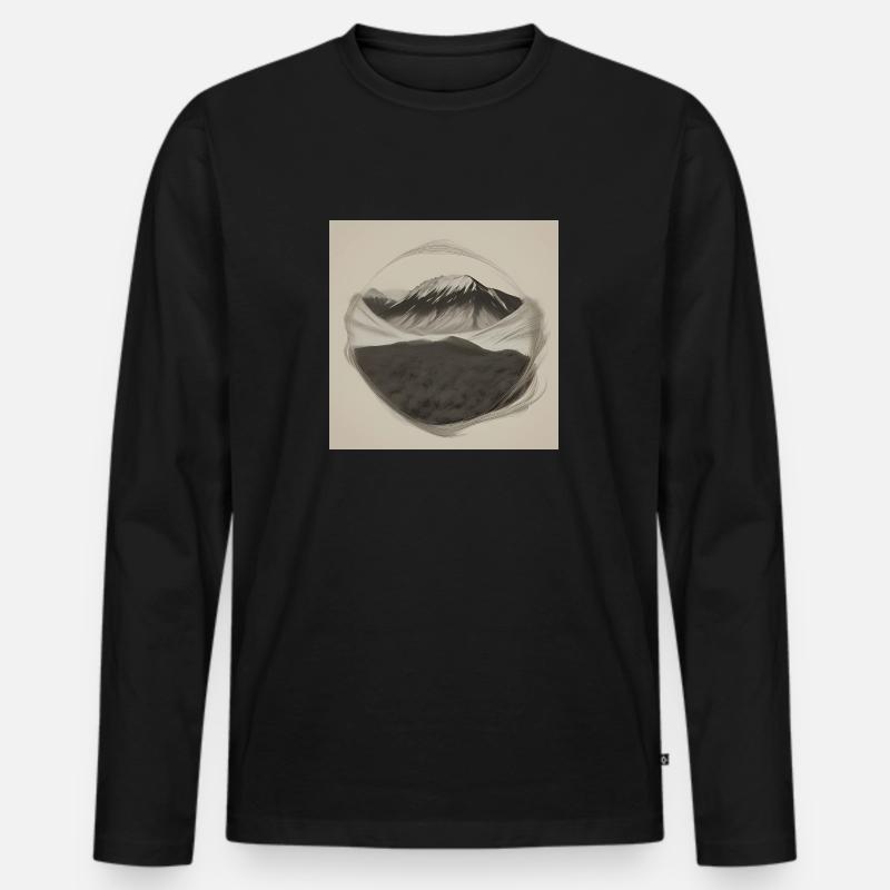 NATURE - Männer Premium Bio Langarmshirt - Schwarz