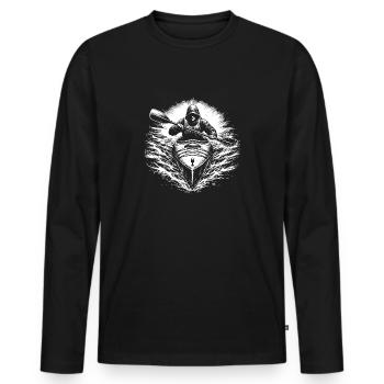 Kajak - Männer Premium Bio Langarmshirt - Schwarz - Vorne - Nico (187cm)