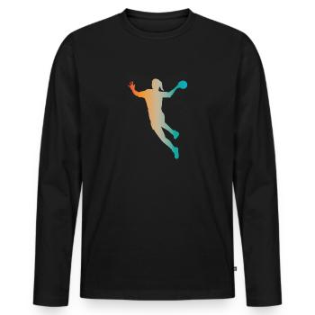 Joueur de volley-ball - T-shirt manches longues Premium bio Homme - noir - Devant - Nico (187cm)