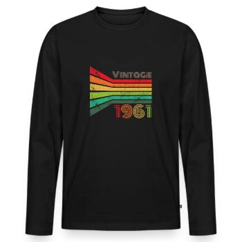 Millésime 1961 - T-shirt manches longues Premium bio Homme - noir - Devant - Nico (187cm)