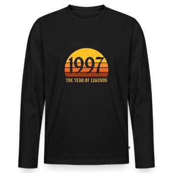 Millésime 1997 - T-shirt manches longues Premium bio Homme - noir - Devant - Nico (187cm)