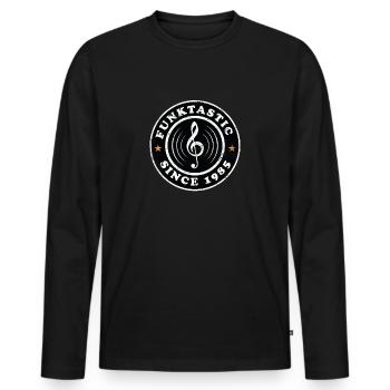 Millésime 1985 - T-shirt manches longues Premium bio Homme - noir - Devant - Nico (187cm)