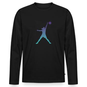 Basket-ball Filles - T-shirt manches longues Premium bio Homme - noir - Devant - Nico (187cm)